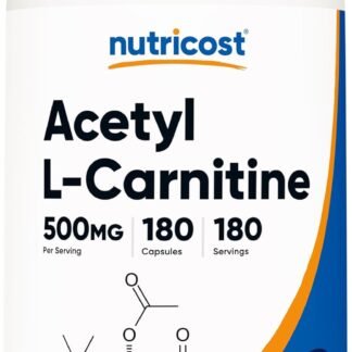 Nutricost Acetyl L-Carnitine (ALCAR) 500mg, 180 Capsules, 180 Servings - Non-GMO and Gluten Free, 1 Capsule per Serving