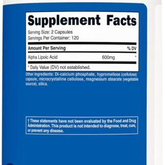 Nutricost Alpha Lipoic Acid 600mg Per Serving, 240 Capsules - Gluten Free, Vegetarian Capsules, Soy Free & Non-GMO