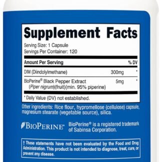 Nutricost DIM (Diindolylmethane) Plus BioPerine 300mg, 120 Vegetarian Capsules - Up to 4 Month Supply, Max Strength DIM Supplement