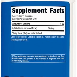 Nutricost Glutathione Capsules 500mg, 240 Capsules - Gluten Free, Non-GMO