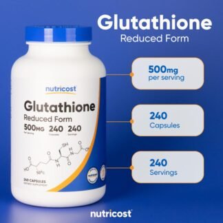 Nutricost Glutathione Capsules 500mg, 240 Capsules - Gluten Free, Non-GMO