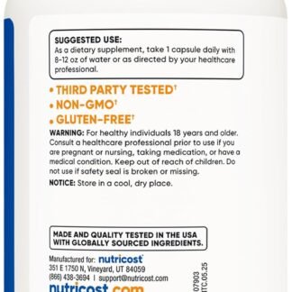 Nutricost TMG (Trimethylglycine) 750mg, 120 Capsules