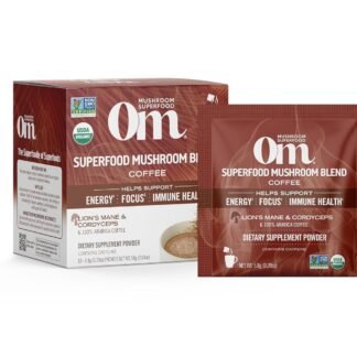 OM MUSHROOM SUPERFOOD Coffee Blend – Organic Arabica with Lion’s Mane, Cordyceps, Reishi, Turkey Tail & Ginkgo Biloba – Supports Energy, Focus & Mental Clarity – Single Serve...