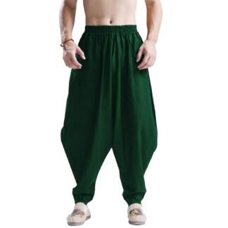 ONTTNO Men's Harem Pants Loose Stretchy Waist Casual Hippie Trousers