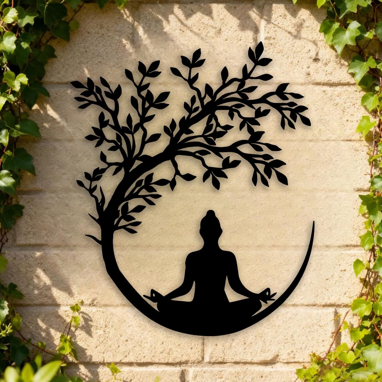 OPTYBVFD Tree of Life and Buddha Metal Wall Decor - Zen Room Decor Wall Art Home Decor for Living Room Bedroom Office Yoga Meditation Black - lunas-mystic-emporium.com OPTYBVFD Tree of Life and Buddha Metal Wall Decor - Zen Room Decor Wall Art Home Decor for Living Room, Bedroom, Office, Yoga, Meditation (Black)