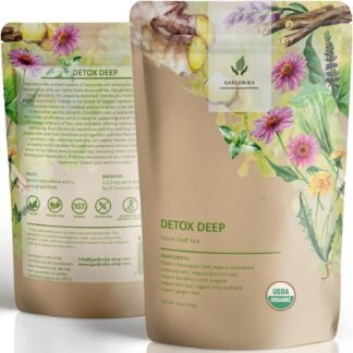 Organic Dandelion Root Detox Loose Leaf Tea, Herbal, Caffeine-Free, KSA Kosher, Ayurvedic with Lemongrass, Peppermint, Echinacea – 4 oz (1 Pack)