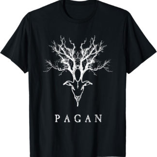 Pagan tree horn goat T-shirt. Distressed vintage style Tee. T-Shirt