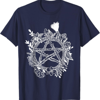 Pentacle Wreath Wiccan Witchy Pagan Goth Occult T-Shirt