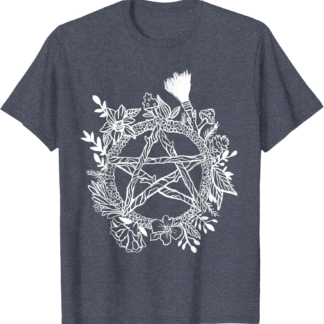 Pentacle Wreath Wiccan Witchy Pagan Goth Occult T-Shirt