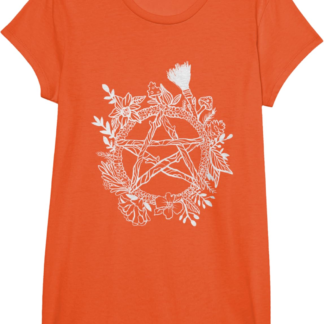 Pentacle Wreath Wiccan Witchy Pagan Goth Occult T-Shirt