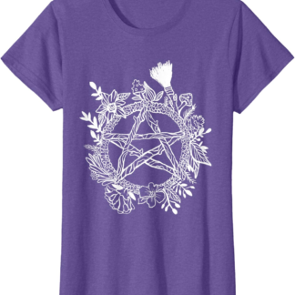 Pentacle Wreath Wiccan Witchy Pagan Goth Occult T-Shirt