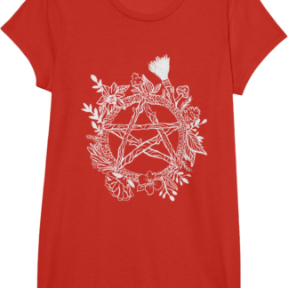 Pentacle Wreath Wiccan Witchy Pagan Goth Occult T-Shirt