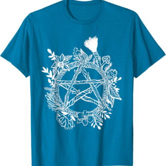Pentacle Wreath Wiccan Witchy Pagan Goth Occult T-Shirt