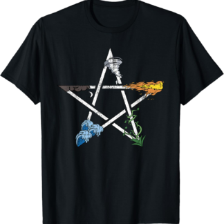 Pentagram Air Fire Water Spirit Earth Pagan Witchcraft Wicca T-Shirt