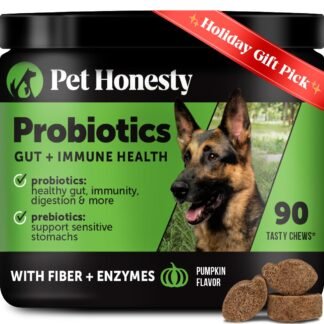Pet Honesty Probiotics for Dogs - Digestive Enzymes Promotes Gut Health, Dog Probiotics for Bowel Support, Fiber for Regularity, Prebiotics for Immune Health & Gut Flora...