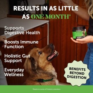 Pet Honesty Probiotics for Dogs - Digestive Enzymes Promotes Gut Health, Dog Probiotics for Bowel Support, Fiber for Regularity, Prebiotics for Immune Health & Gut Flora...