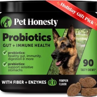 Pet Honesty Probiotics for Dogs - Digestive Enzymes Promotes Gut Health, Dog Probiotics for Bowel Support, Fiber for Regularity, Prebiotics for Immune Health & Gut Flora...