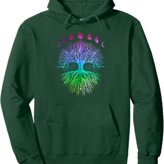 Phases of the Moon Tree of Life Hippy Pullover Hoodie