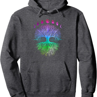 Phases of the Moon Tree of Life Hippy Pullover Hoodie