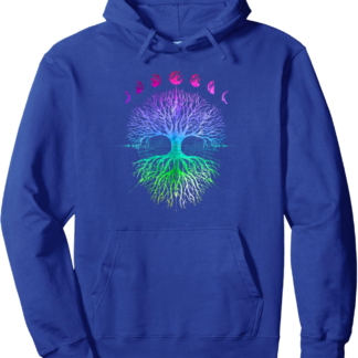 Phases of the Moon Tree of Life Hippy Pullover Hoodie