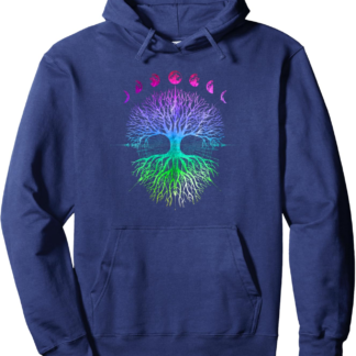 Phases of the Moon Tree of Life Hippy Pullover Hoodie
