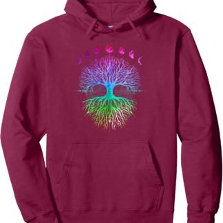 Phases of the Moon Tree of Life Hippy Pullover Hoodie