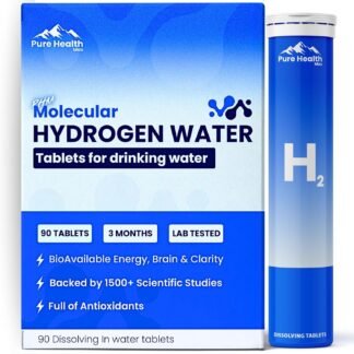 PHM Hydrogen Water Tubes, Tablets for Drinking Water - H2 Molecular Tabs | Magnesium Pills, Electrolytes Hydration Supplement to Support Healthy Aging & Energy Boost | 90...