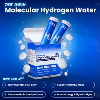 PHM Hydrogen Water Tubes, Tablets for Drinking Water - H2 Molecular Tabs | Magnesium Pills, Electrolytes Hydration Supplement to Support Healthy Aging & Energy Boost | 90...
