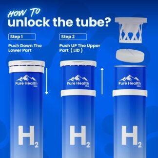PHM Hydrogen Water Tubes, Tablets for Drinking Water - H2 Molecular Tabs | Magnesium Pills, Electrolytes Hydration Supplement to Support Healthy Aging & Energy Boost | 90...