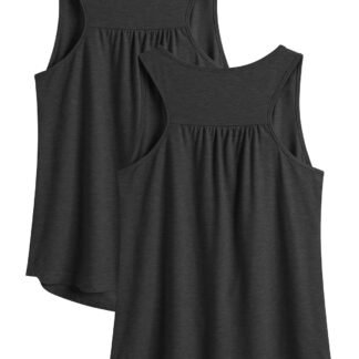 PINSPARK Workout Tops for Women Racerback Tank Tops Sleeveless Athletic Running Shirts Lightweight Yoga Gym Tank,2 Pack S-3XL