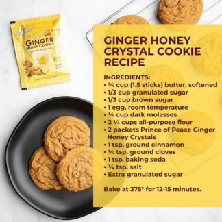 Prince of Peace Instant Ginger Honey Crystals, 30 Sachets – Instant Hot or Cold Beverage – Easy to Brew Ginger and Honey Crystals