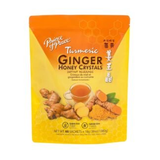 Prince of Peace Instant Ginger Honey Crystals with Turmeric, Value Pack 60 Sachets – Instant Hot or Cold Beverage Easy to Brew – Drink Like a Tea – Caffeine and Gluten Free –...