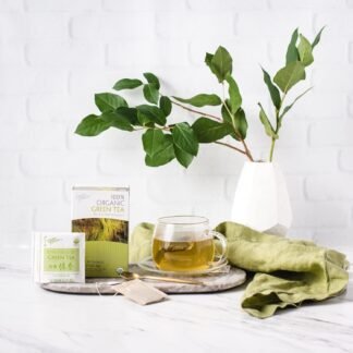 Prince of Peace Organic Green Tea, 100 Tea Bags – 100% Organic Green Tea – Unsweetened Green Tea – Lower Caffeine Alternative to Coffee – Herbal Health Benefits