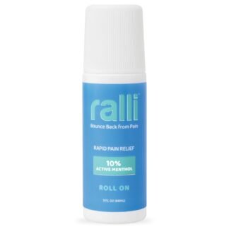 ralli Rapid Pain Relief 3oz Roll-On for Muscle Aches, Joint, Arthritis, Knee, Neck, Hip Pain, Foot Pain, Backache Pain-Relief, Dye Free, Made in USA