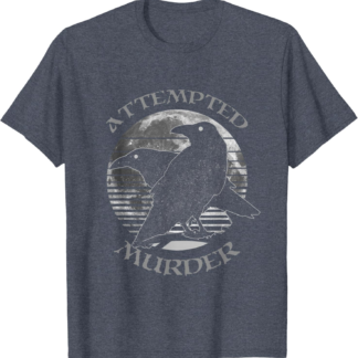 Raven Crow Attempted Murder Retro Moon Wiccan Pagan Gift T-Shirt