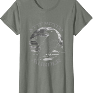 Raven Crow Attempted Murder Retro Moon Wiccan Pagan Gift T-Shirt