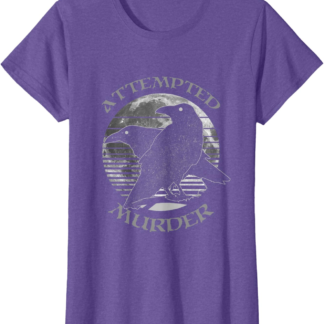 Raven Crow Attempted Murder Retro Moon Wiccan Pagan Gift T-Shirt