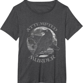 Raven Crow Attempted Murder Retro Moon Wiccan Pagan Gift T-Shirt