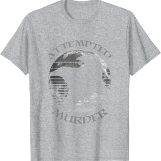 Raven Crow Attempted Murder Retro Moon Wiccan Pagan Gift T-Shirt