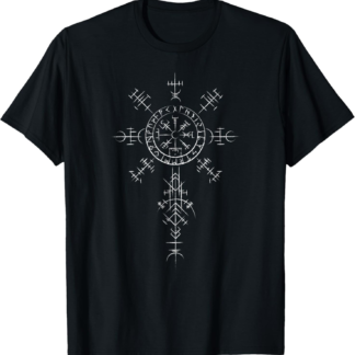 Retro Viking Symbol Compass Vegvisir Nordic Rune Celtic T-Shirt