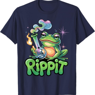 Rippit Stoner Frog Bong Funny Weed Lover Cannabis 420 T-Shirt