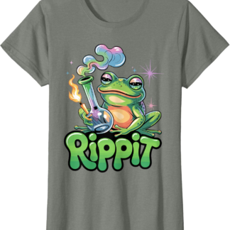 Rippit Stoner Frog Bong Funny Weed Lover Cannabis 420 T-Shirt
