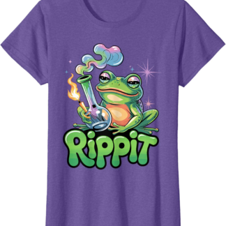 Rippit Stoner Frog Bong Funny Weed Lover Cannabis 420 T-Shirt