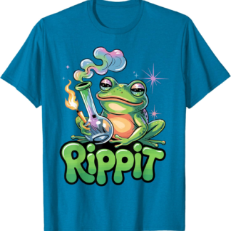 Rippit Stoner Frog Bong Funny Weed Lover Cannabis 420 T-Shirt