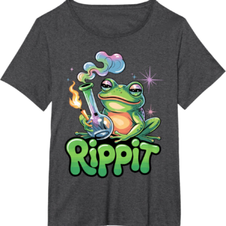 Rippit Stoner Frog Bong Funny Weed Lover Cannabis 420 T-Shirt