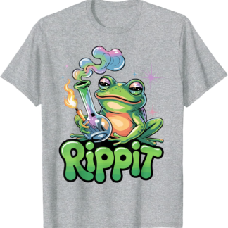 Rippit Stoner Frog Bong Funny Weed Lover Cannabis 420 T-Shirt