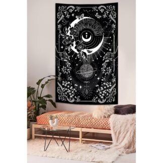 Riyidecor Gothic Vertical Goth Tapestry Wiccan Witch Wall Hanging Moon Tarot 30Wx50H Inch Goth Black White Aesthetic Floral Small Bohemian Stars Mystic Celestial Bedroom Living - lunas-mystic-emporium.com Riyidecor Gothic Vertical Goth Tapestry Wiccan Witch Wall Hanging Moon Tarot 30Wx50H Inch Goth Black White Aesthetic Floral Small Bohemian Stars Mystic Celestial Bedroom Living...