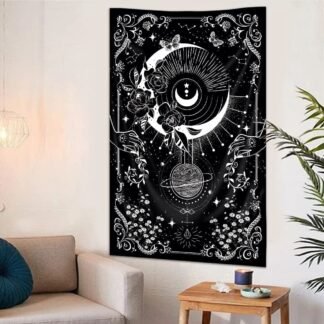 Riyidecor Gothic Vertical Goth Tapestry Wiccan Witch Wall Hanging Moon Tarot 30Wx50H Inch Goth Black White Aesthetic Floral Small Bohemian Stars Mystic Celestial Bedroom Living - lunas-mystic-emporium.com Riyidecor Gothic Vertical Goth Tapestry Wiccan Witch Wall Hanging Moon Tarot 30Wx50H Inch Goth Black White Aesthetic Floral Small Bohemian Stars Mystic Celestial Bedroom Living...