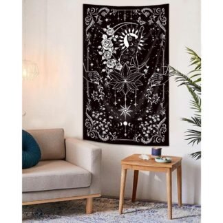 Riyidecor Gothic Vertical Goth Tapestry Wiccan Witch Wall Hanging Moon Tarot 30Wx50H Inch Goth Black White Aesthetic Floral Small Bohemian Stars Mystic Celestial Bedroom Living - lunas-mystic-emporium.com Riyidecor Gothic Vertical Goth Tapestry Wiccan Witch Wall Hanging Moon Tarot 30Wx50H Inch Goth Black White Aesthetic Floral Small Bohemian Stars Mystic Celestial Bedroom Living...