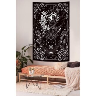 Riyidecor Gothic Vertical Goth Tapestry Wiccan Witch Wall Hanging Moon Tarot 30Wx50H Inch Goth Black White Aesthetic Floral Small Bohemian Stars Mystic Celestial Bedroom Living - lunas-mystic-emporium.com Riyidecor Gothic Vertical Goth Tapestry Wiccan Witch Wall Hanging Moon Tarot 30Wx50H Inch Goth Black White Aesthetic Floral Small Bohemian Stars Mystic Celestial Bedroom Living...